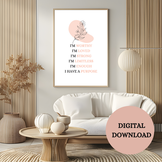 Positive Affirmations Printable — Printable Wall Art
