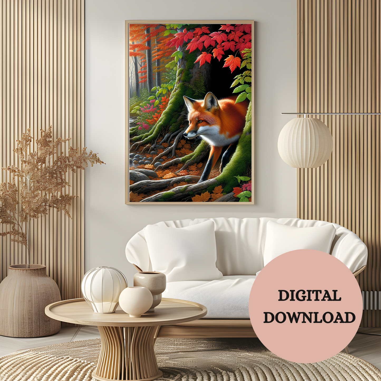Autumn Fox in the Forest — Printable Wall Art