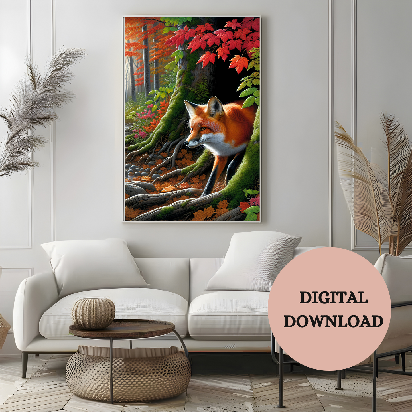 Autumn Fox in the Forest — Printable Wall Art