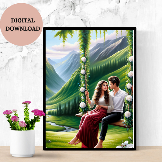 Romantic Swing in the Valley — Printable Wall Art