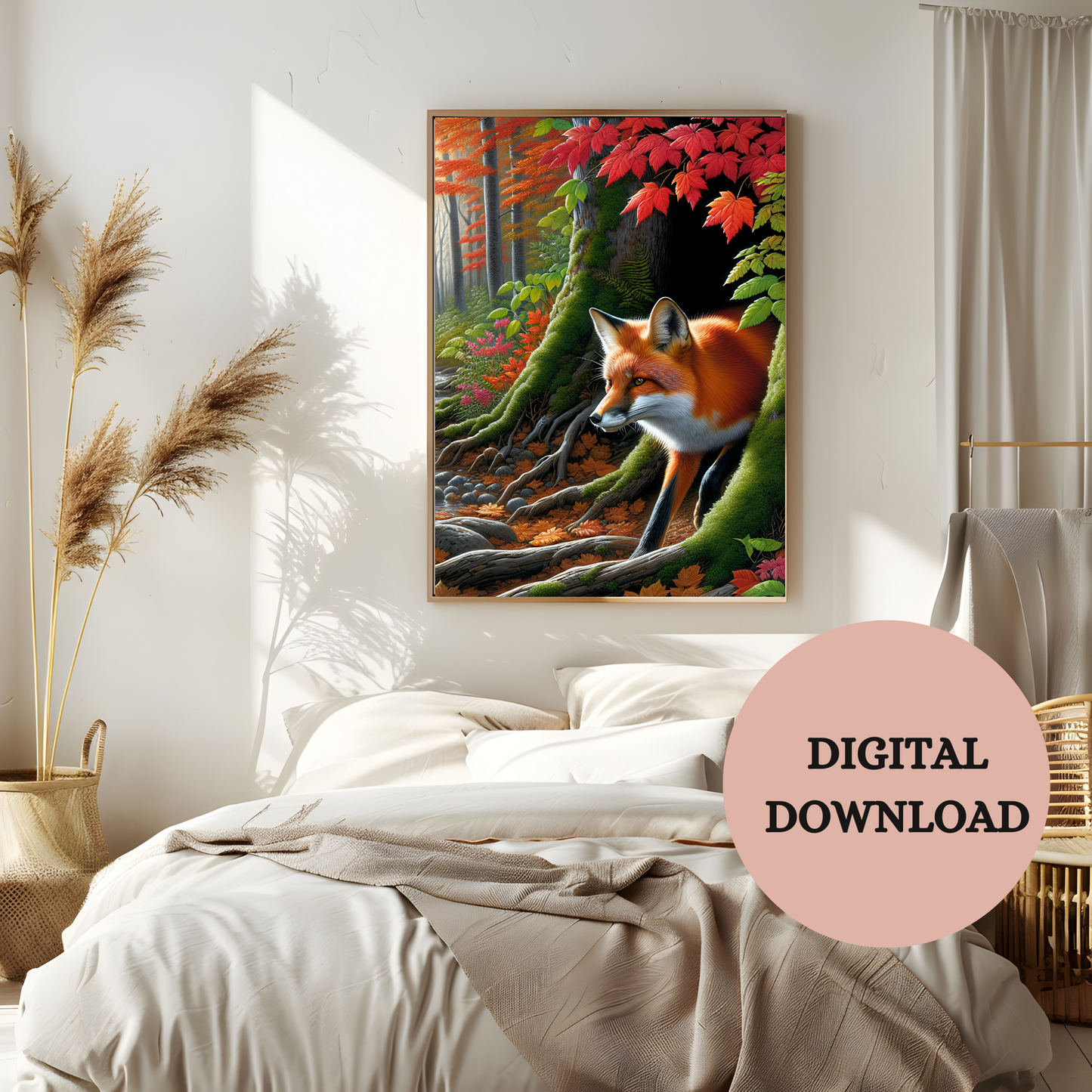 Autumn Fox in the Forest — Printable Wall Art