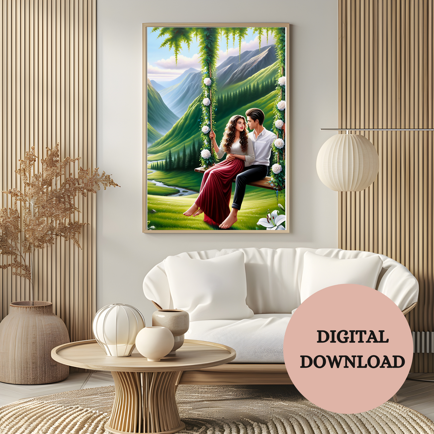 Romantic Swing in the Valley — Printable Wall Art