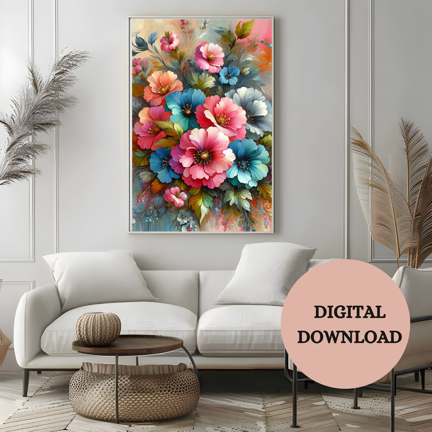 Floral Bloom — Vibrant Botanical Digital Print