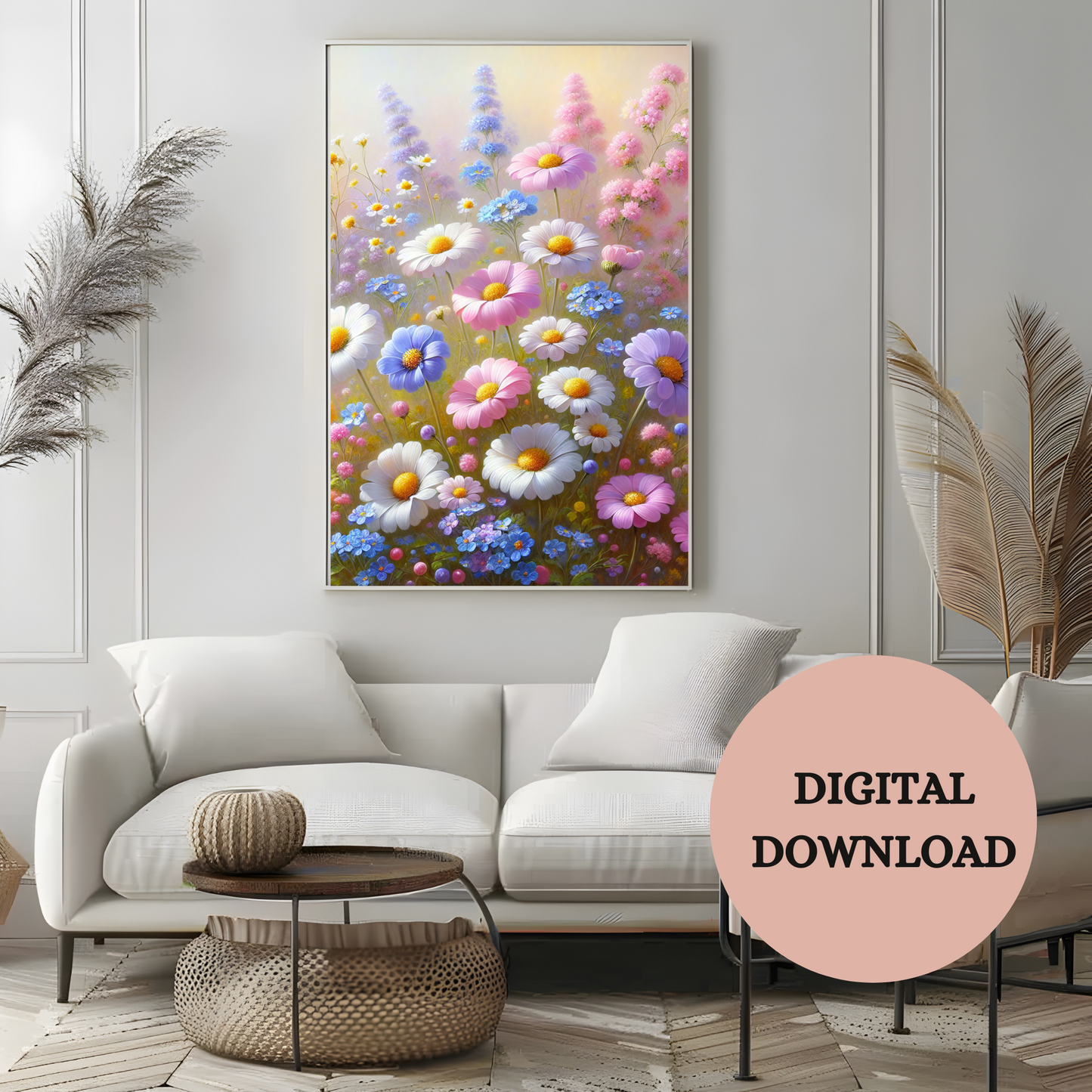 Pastel Wildflower Meadow — Printable Wall Art