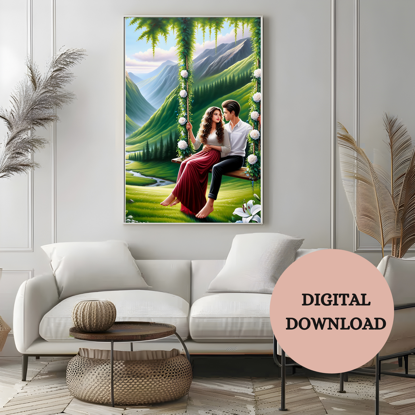 Romantic Swing in the Valley — Printable Wall Art
