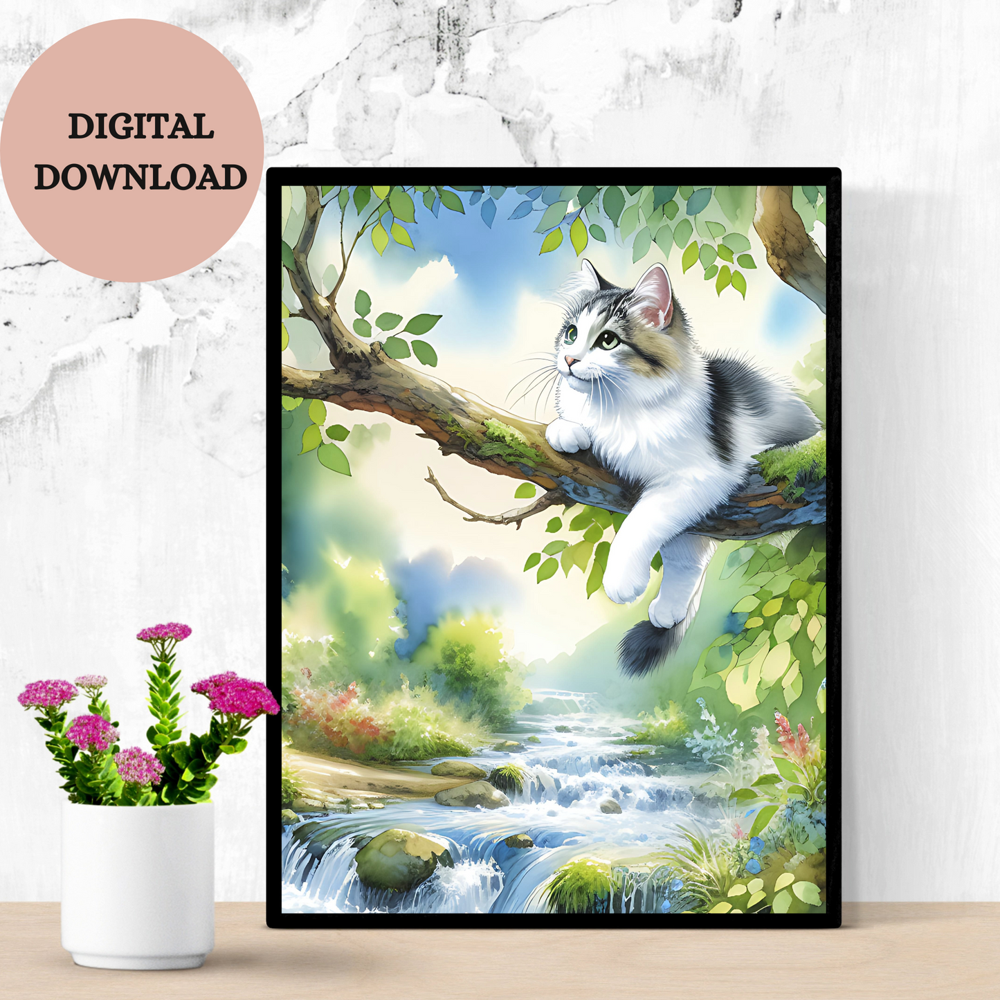 Lazy Afternoon by the Stream — Printable Wall Art