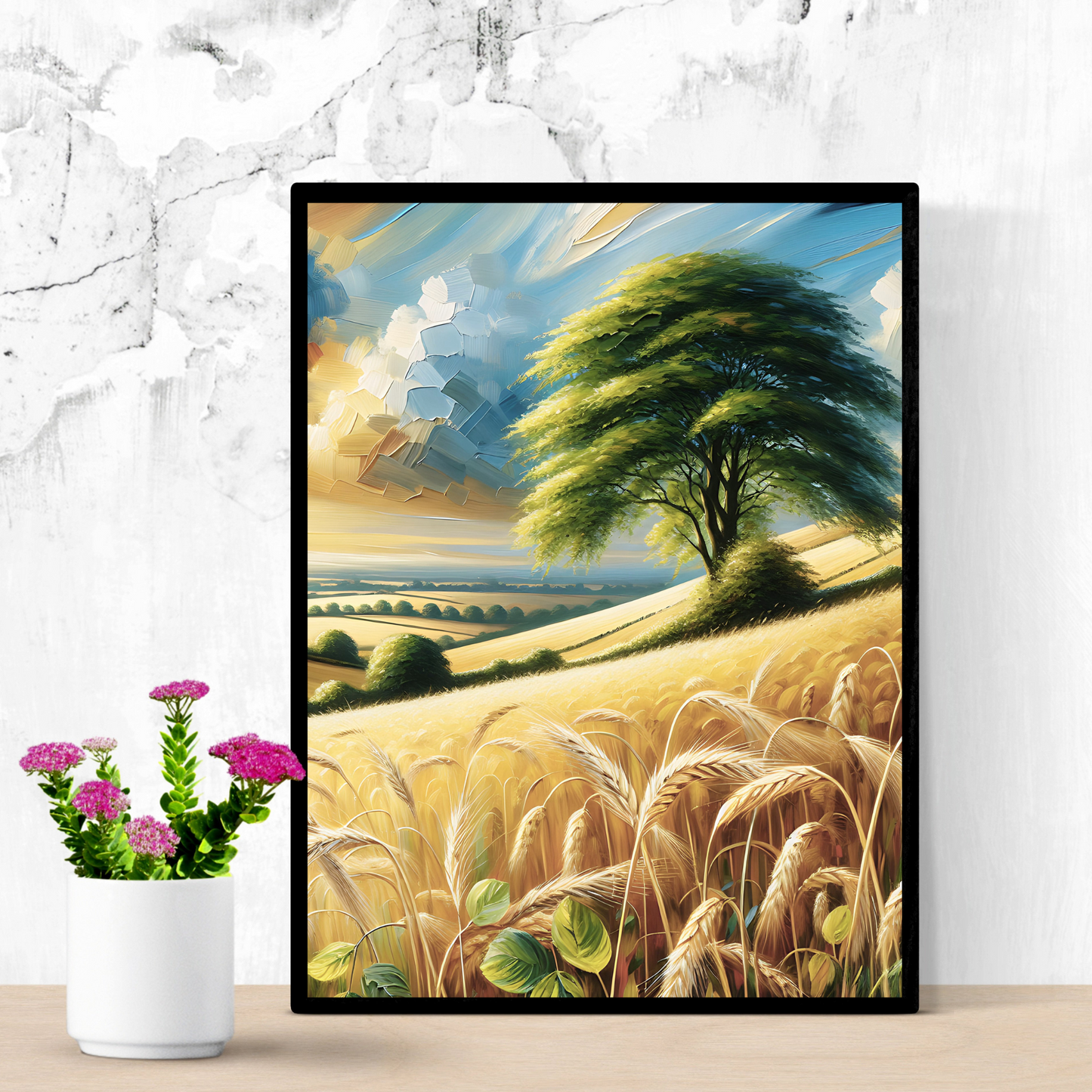 Golden Wheat Field Landscape — Printable Wall Art