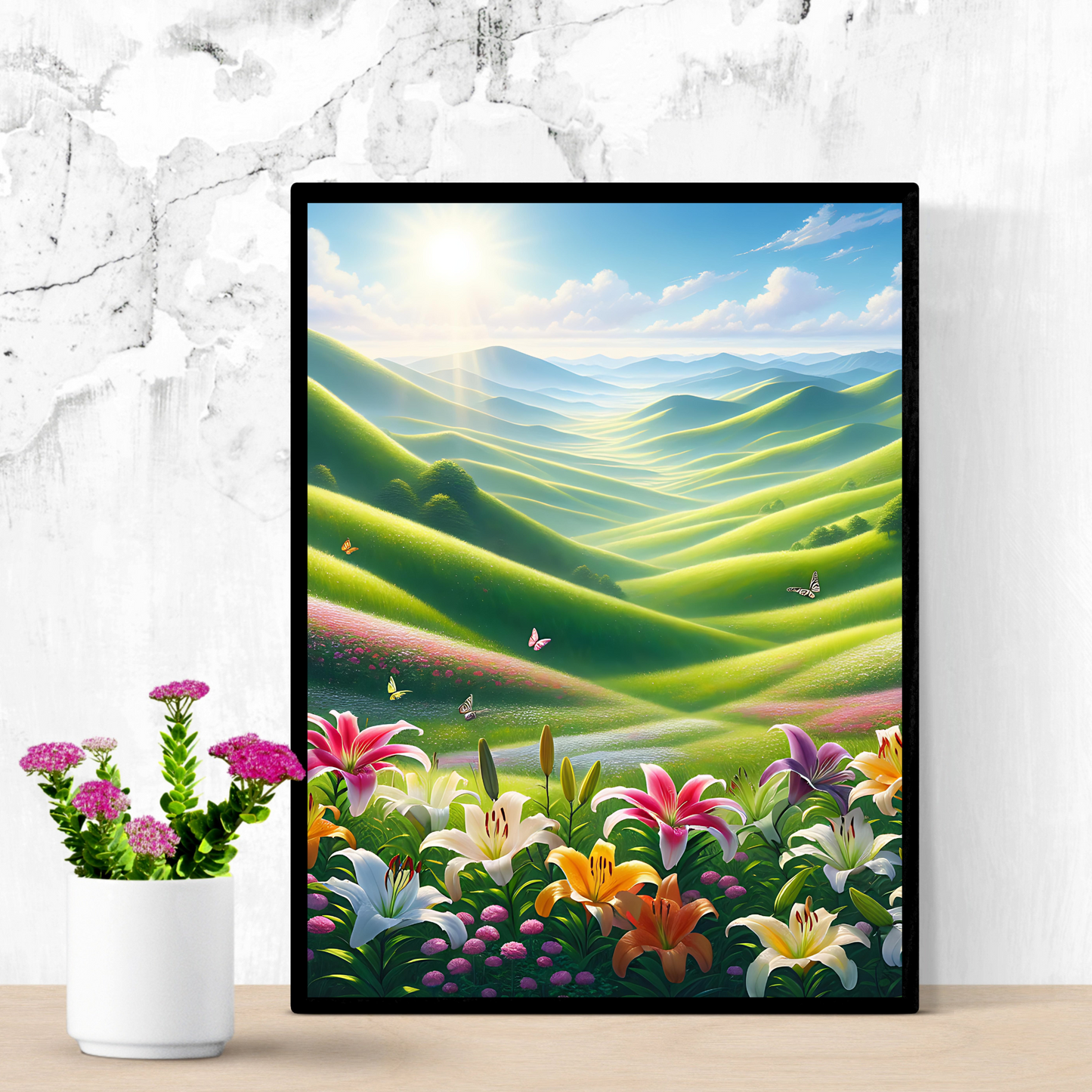 Floral Meadow Landscape — Printable Wall Art