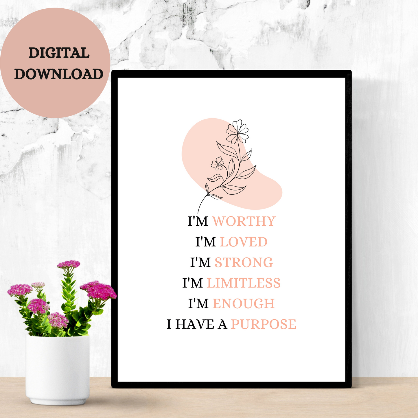 Positive Affirmations Printable — Printable Wall Art