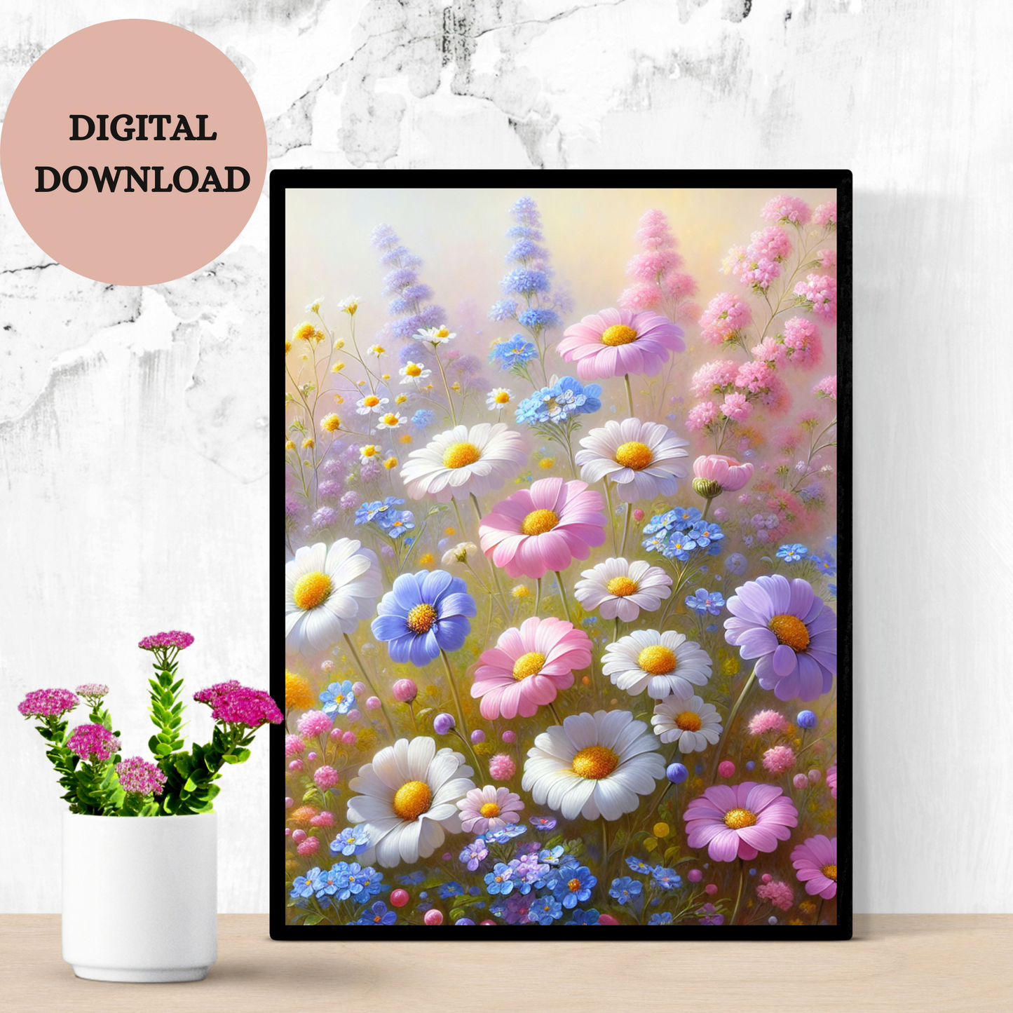 Pastel Wildflower Meadow — Printable Wall Art