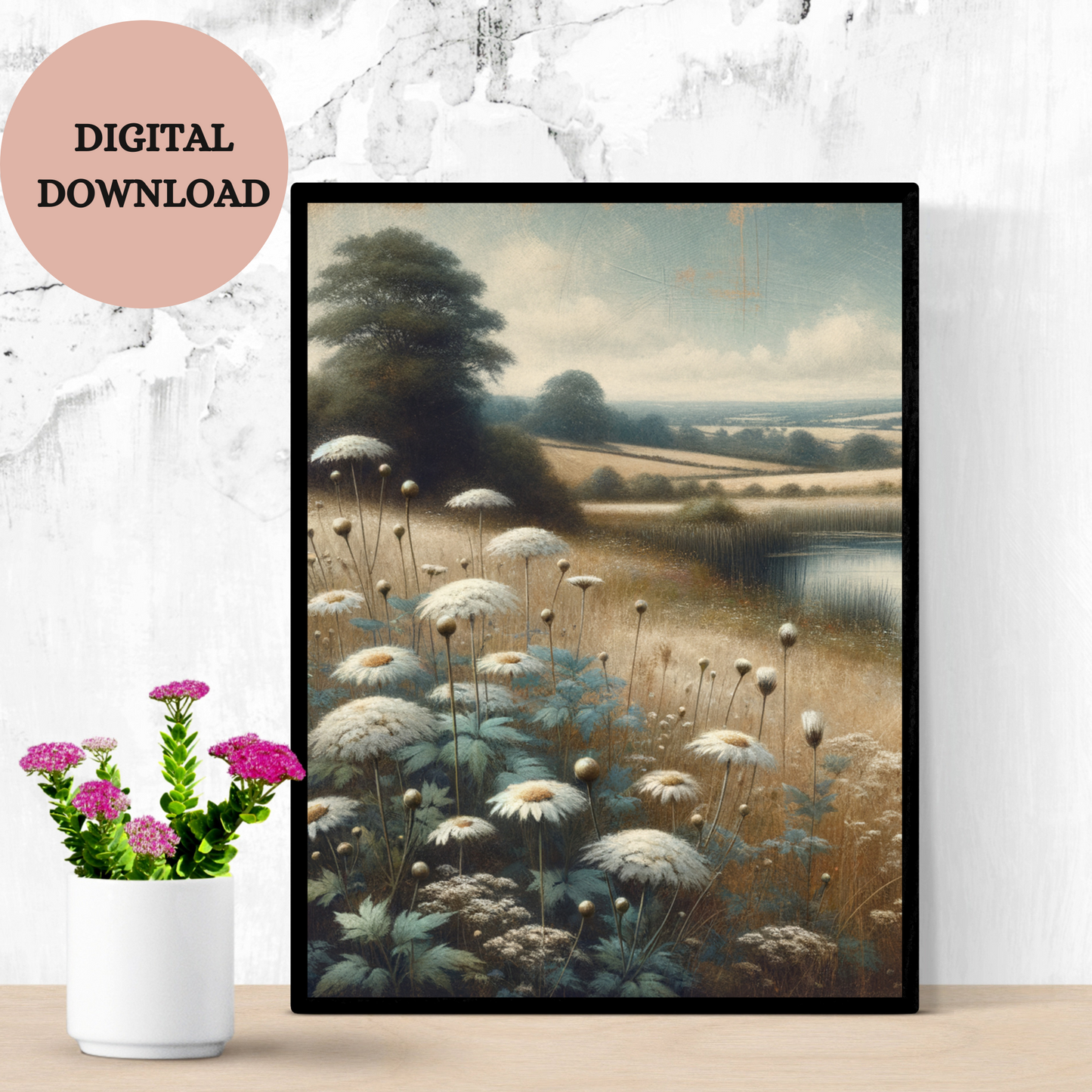 Vintage Countryside Landscape — Printable Wall Art
